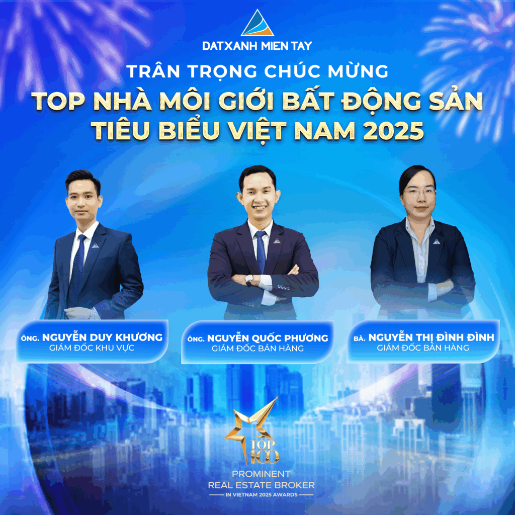 Các nhà môi giới của Đất Xanh Miền Tây đạt giải TOP 100 nhà môi giới bất động sản xuất sắc và tiêu biểu tại VARS AWARDS 2025