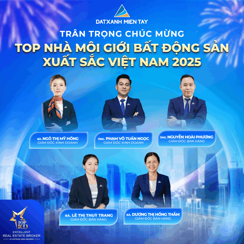 Các nhà môi giới của Đất Xanh Miền Tây đạt giải TOP 100 nhà môi giới bất động sản xuất sắc và tiêu biểu tại VARS AWARDS 2025